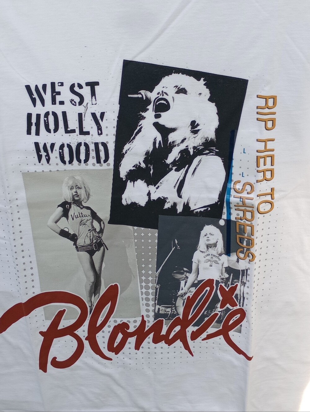 NWT Blondie Graphic Tee in White with Red Script West Hollywood Large - Picture 2 of 4